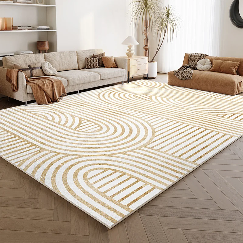 

Simple Lines Living Room Decoration Carpet Light Luxury Porch Entry Non-slip Carpets Modern Bedroom Bedside Large Area Plush Rug