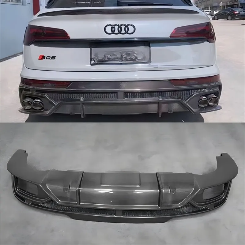 

Для Audi Q5 Sportback 2021-2025: задний бампер, диффузор, сплиттеры, спойлер из настоящего карбона, аксессуары для тюнинга кузова