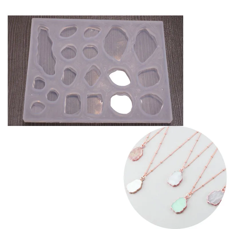 Handmade Necklace Ornament Silicone Mould DIY Irregular Mirror Crystal Epoxy Pendant Resin Mold