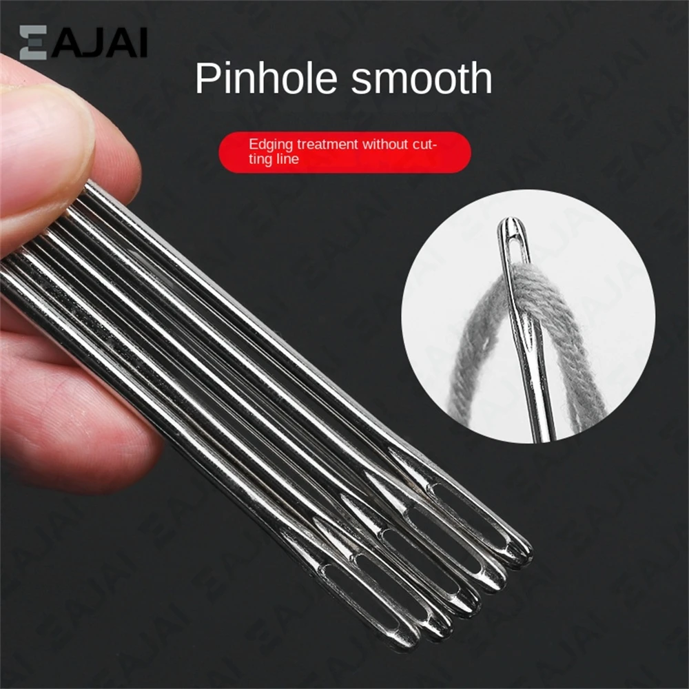 Eajai 5Pcs Silver Tone Steel Hand Long Sewing Needles 25cm /32cm Long agulhas Pinas Set