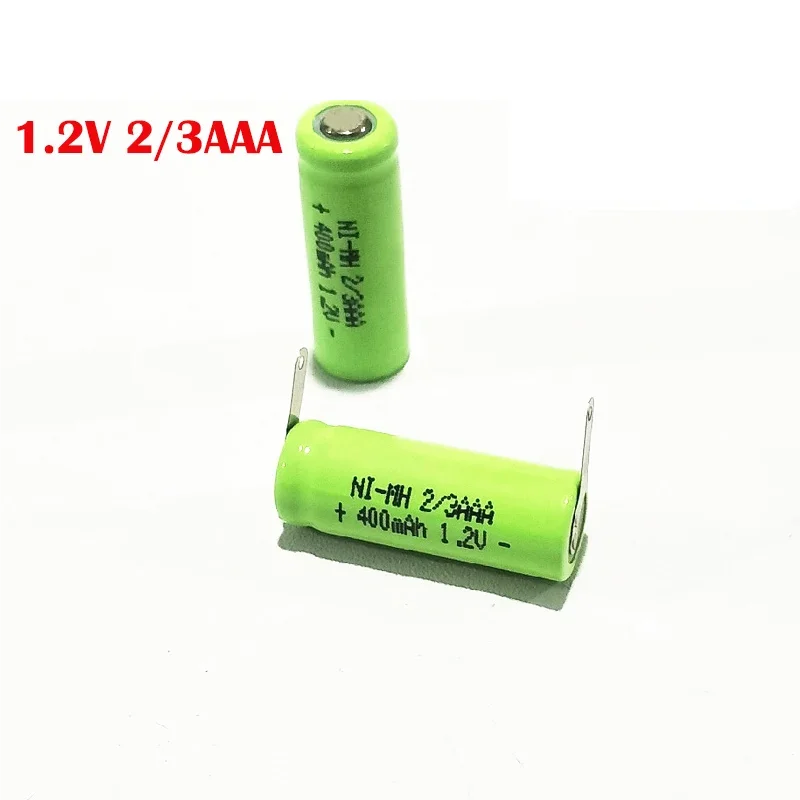 10 szt. 400mah 1.2V 2/3AAA ni-mh akumulator 2/3 AAA l z zaczepami lutowniczymi do DIY lampa słoneczna LED 10*28mm