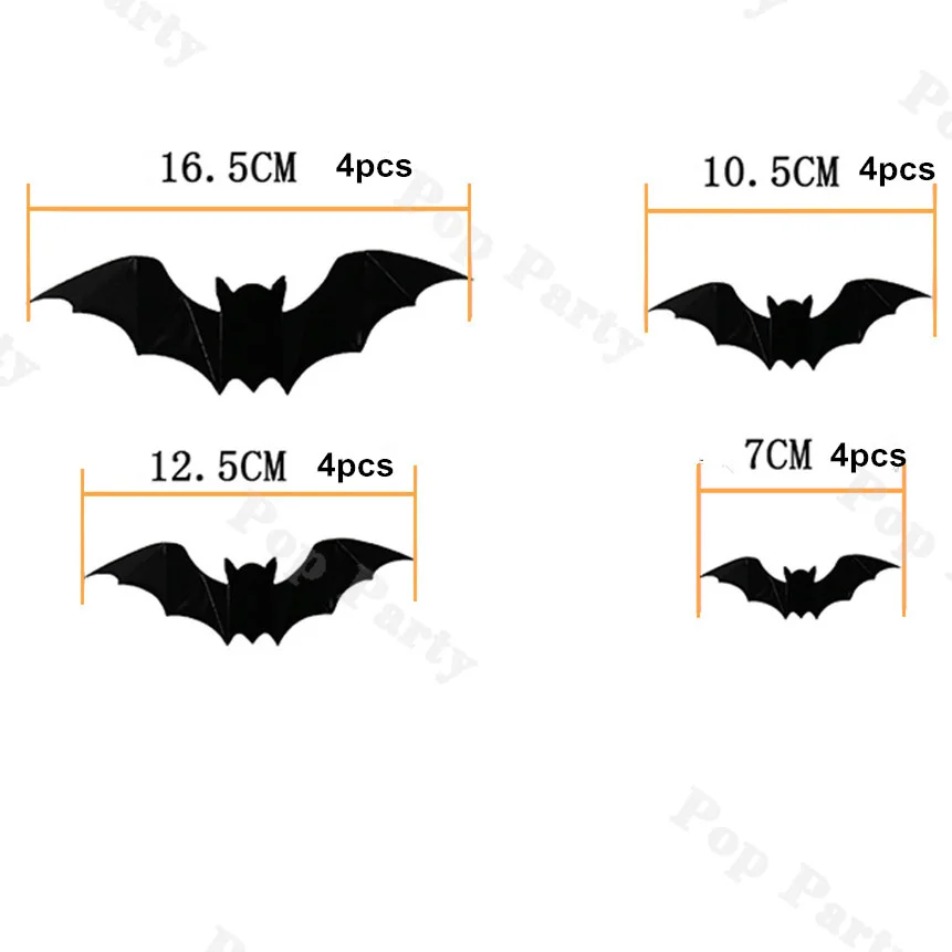 106/111pcs Matte Black and Orange Latex Balloon Set Happy Halloween Decoration Balloon scary Party Garland Kit Bat Stickers