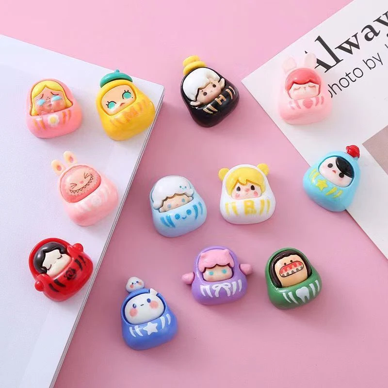 Cartoon Character Resin Key Chain Pendant For Girls Backpack Keyring Charm Headphone Case Hanging Accessories Creative Gifts