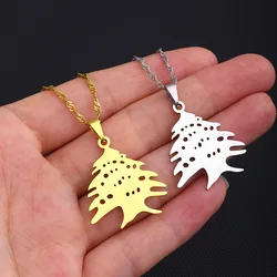 Collana con emblema nazionale della repubblica del libano per le donne collane con ciondolo in cedro donna tendenza di alta qualità colore argento moda