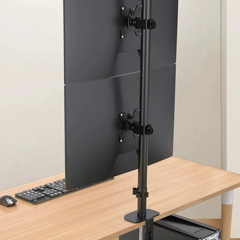 Dual Monitor Vertical Stand Adjustable Height Mechanical Arm Desktop PC Screen Mount Workstation