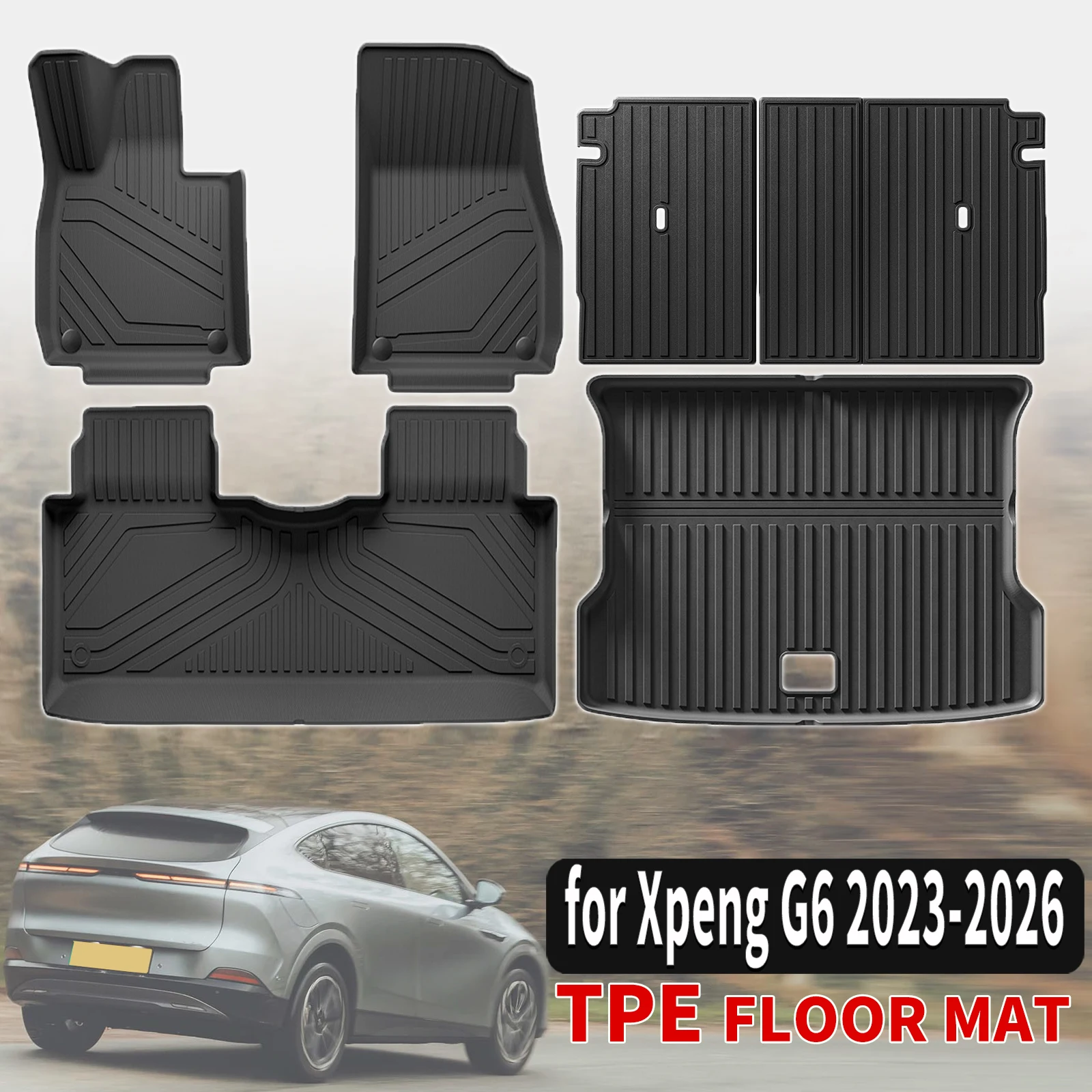 

for Xpeng G6 2023 2024 2025 2026 Custom TPE Mats Full Set Eco-Friendly Waterproof All-Weather Floor Liners Accessories