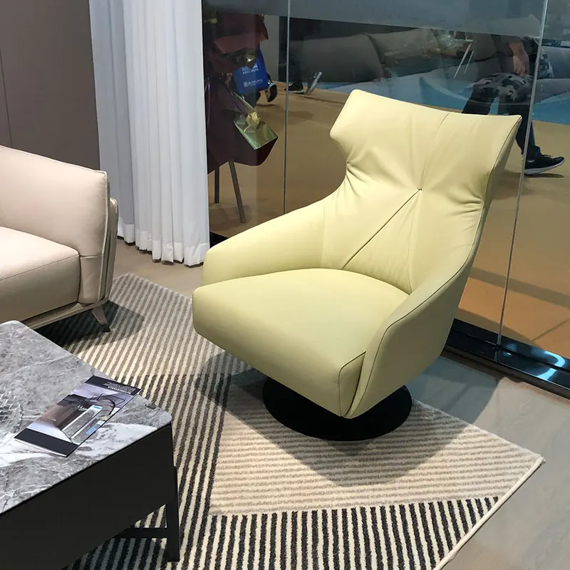 

Living Room Modern Design Style 360 Rotating Leisure Chair High Quality Leather Upholstery Single Sofa , Rocking Legs