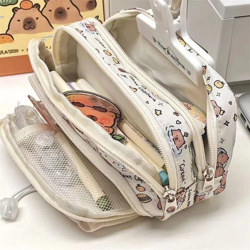 Snoopy Pencil Case Drawstring Cartoon Pen Bag Large Capacity Women Students Girls School Stationery Storage Kids Kawaii Pen Box