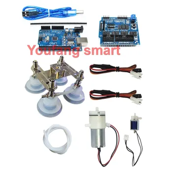Bomba de ar industrial de carga de 20kg, 4 ventosas com válvula solenóide, cabo pwm para braço robô, controle servo, robô programável, kit diy
