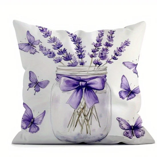 Purple Lavender Bicycle Cushion Cover Polyester Pillowcase Sofa Cushions Decorative Throw Pillows Home Decoration Pillowcover