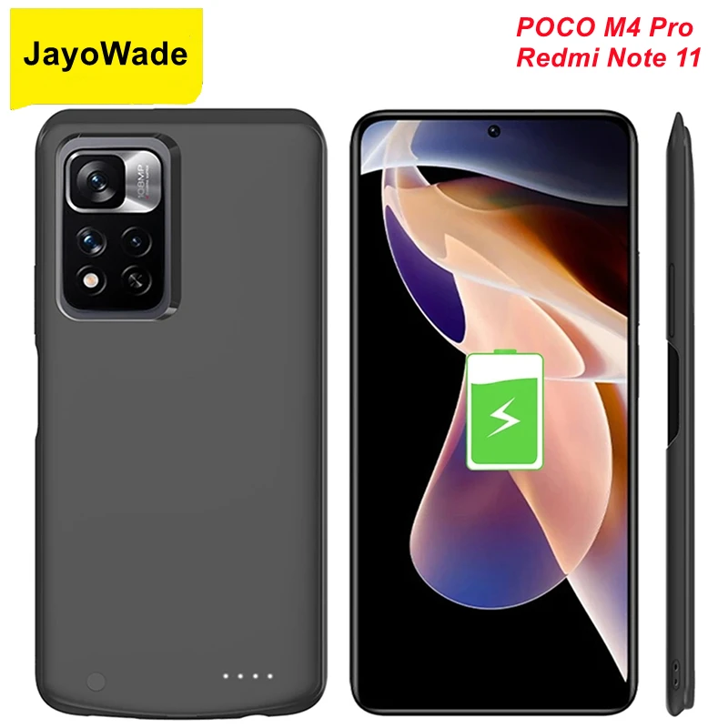 JayoWade 6800Mah POCO M4 Pro Battery Charger Case For Xiaomi Redmi Note 11 Power Case POCO M4 Pro 5G Power Bank Cover Note11