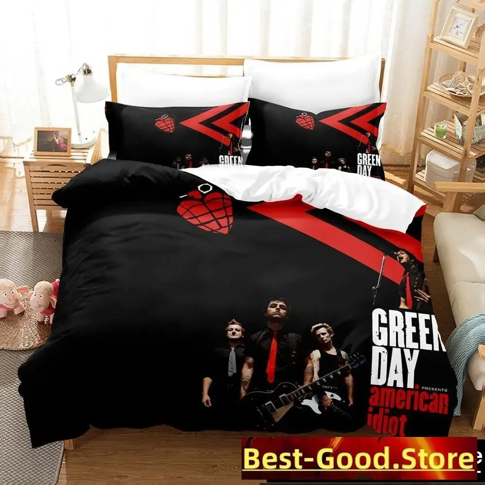 3D Print Green Day AMERICAN IDIOT Bedding Set Boys Girls Twin Queen King Size Duvet Cover Pillowcase Bed boys Adult Bedroom