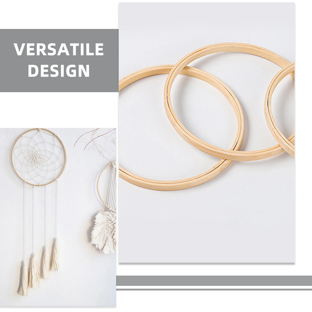 

10 Pcs Bamboo Embroidery Hoops Smooth Finish Craft Supplies Floral Wreath Decor Dream Catcher WeddingBackdrop Circular Frames