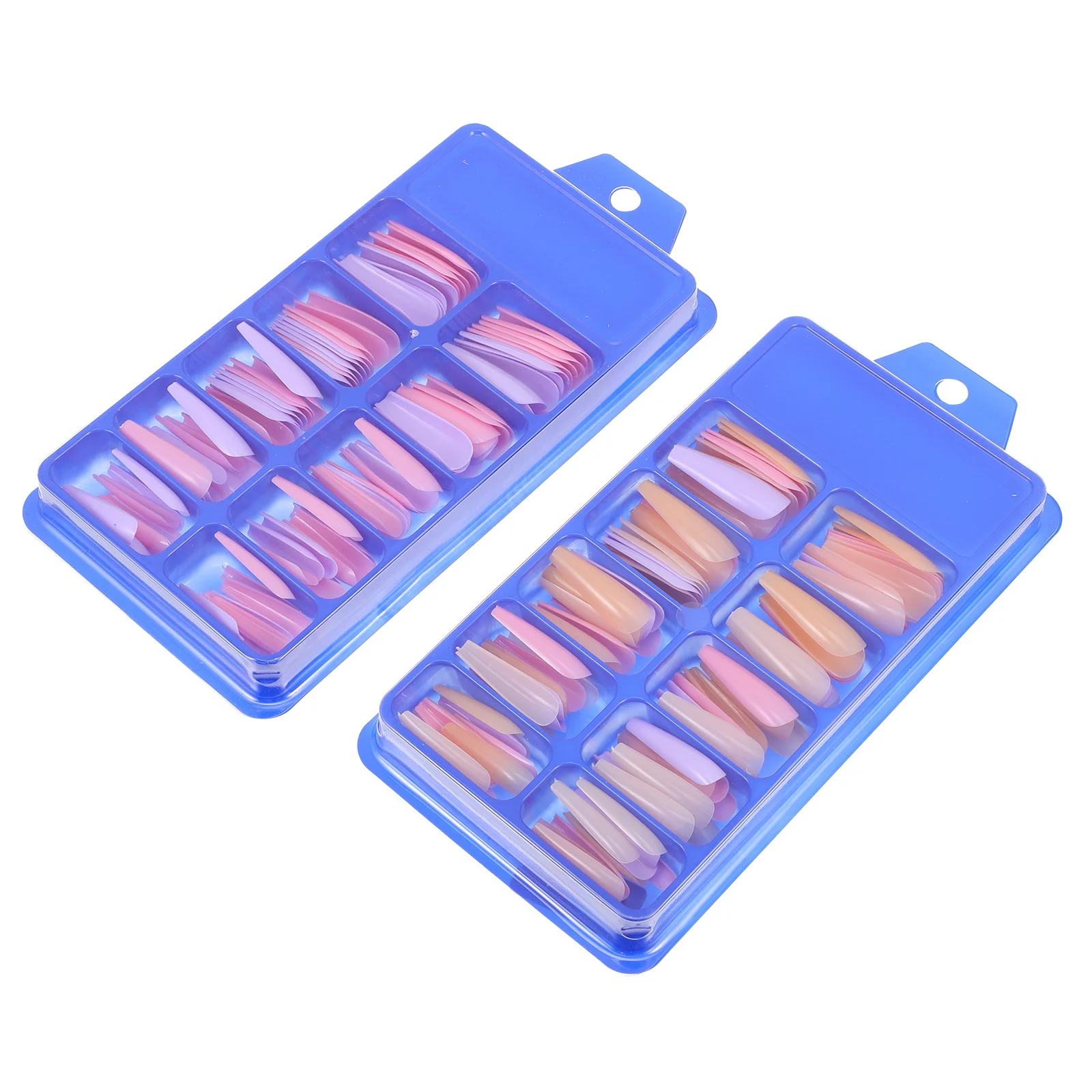 

2 Boxes Ballet Fake Nails Medium Length Solid Color Flat Tip Detachable Press on Nails DIY Nail Art Artificial Tips