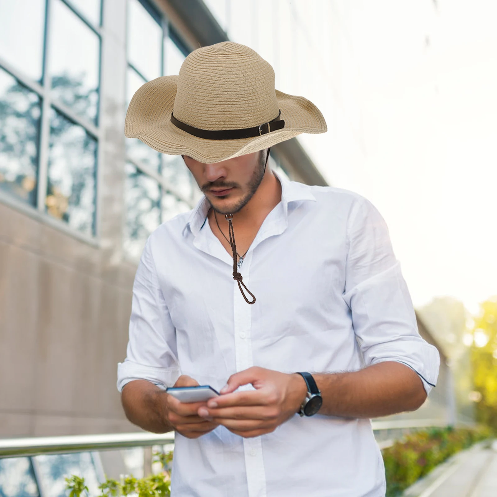 

Sunscreen Denim Hat Straw Sun Hat Foldable Floppy Wide Brim Lightweight Portable Gardening Camping Hiking Beige Caps Breathing