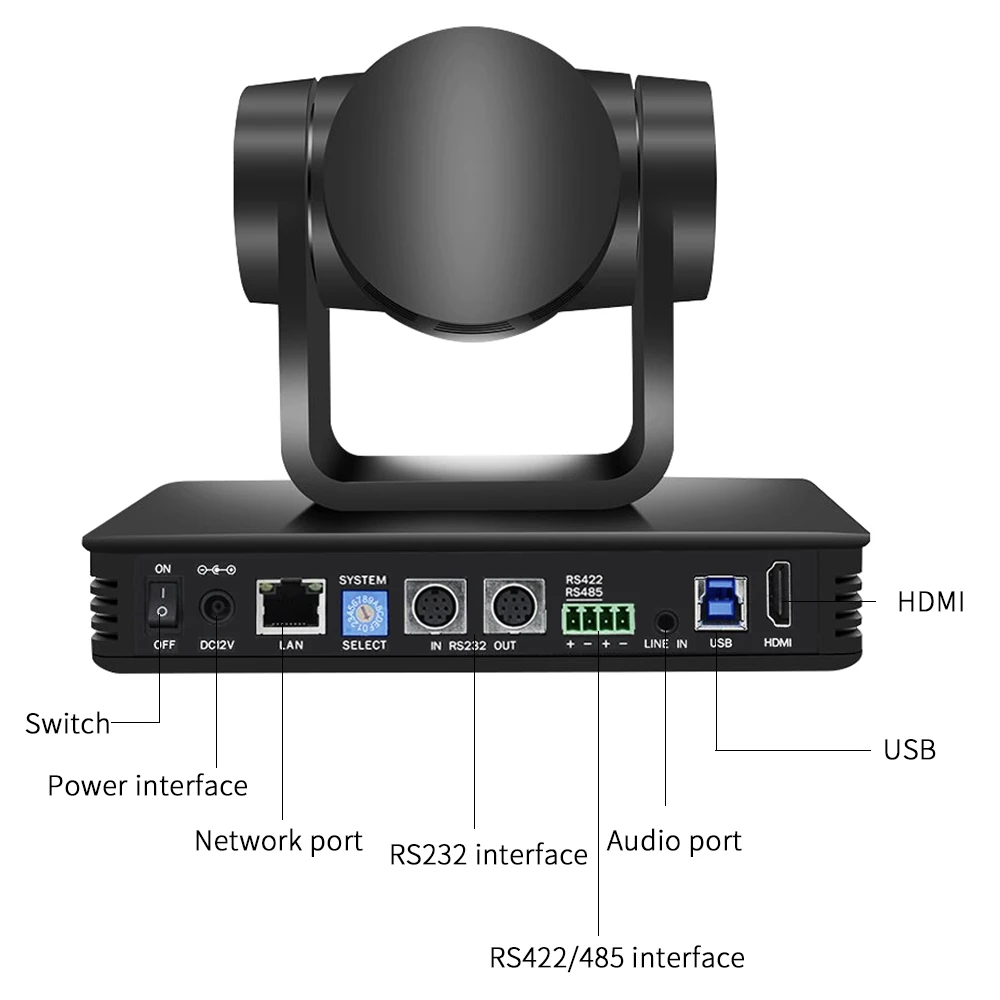 4k hdmi + usb3.0 + lan ptz câmera de videoconferência ai rastreamento 12x para reunião webcast ensino remoto telemedicina médica