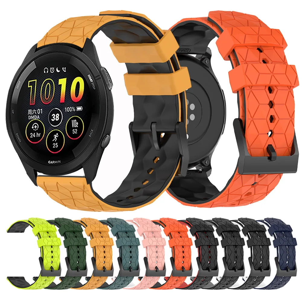 20 22mm Wacth Strap For Garmin Forerunner 265 255 Music 55 245 645/GarminActive 5/Venu 3 2 Sp Soft Silicone Band Sports Bracelet