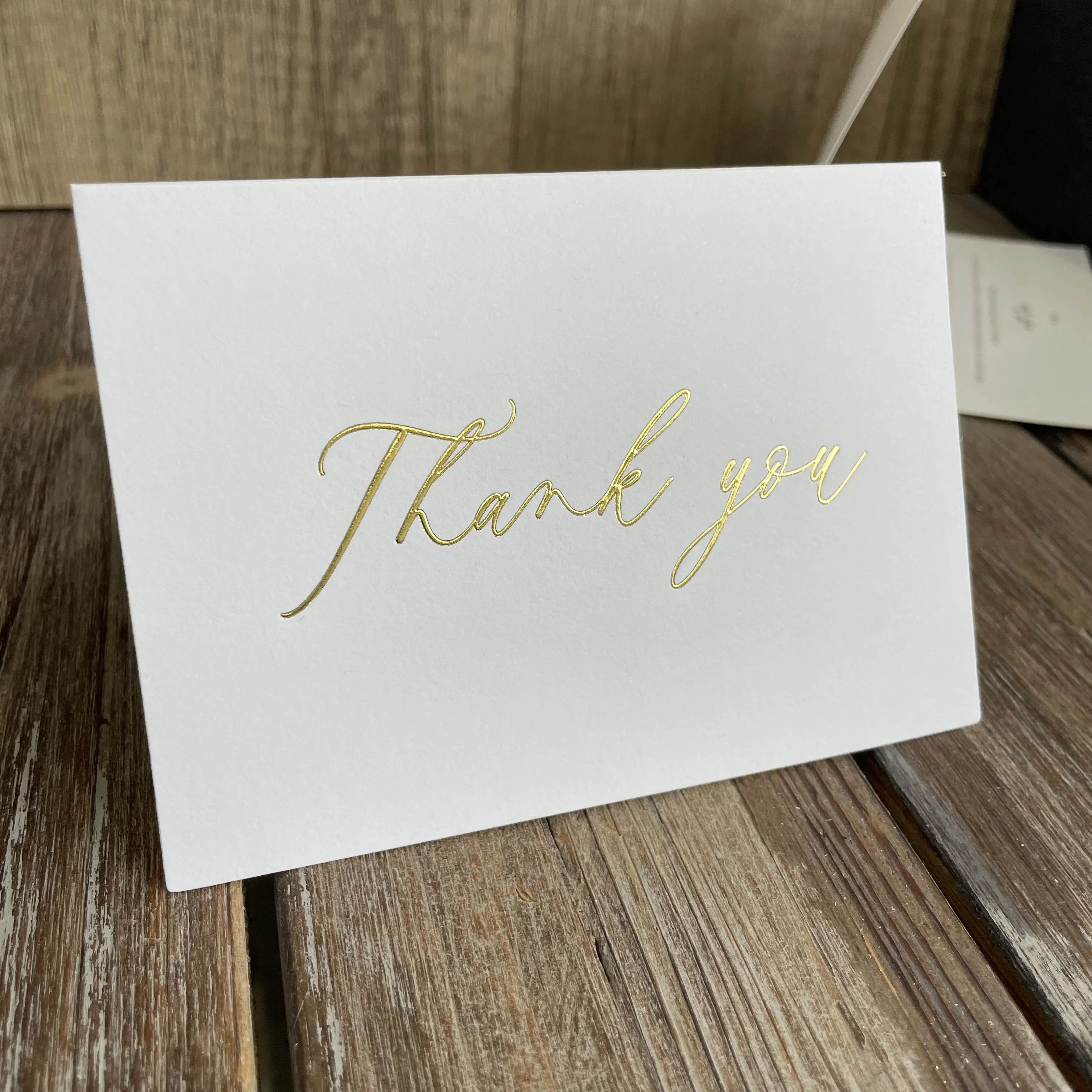 Embossed and real gold foil print Thank You Cards - Set of 6