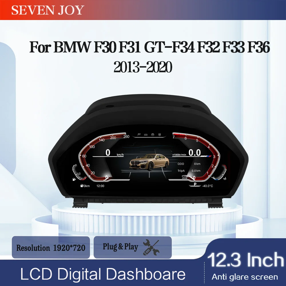 

12.3-inch For BMW F30 F31 GT-F34 F32 F33 F36 2013-2020 Digital Dashboard Speedometer LCD Cluster Instrument Panel