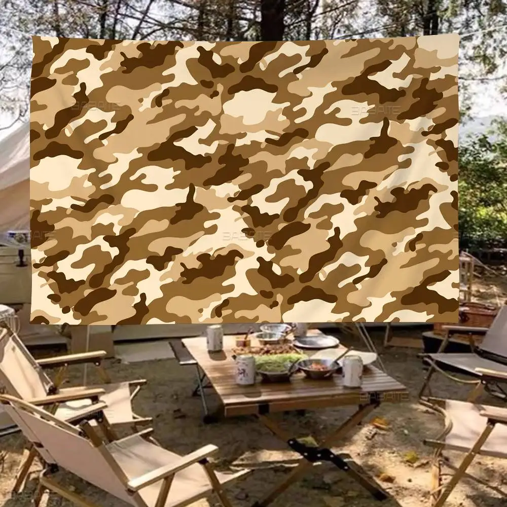 Camouflage Pattern Retro Flags Multiple Choice Living Studio Booth Interior Decoration Banner