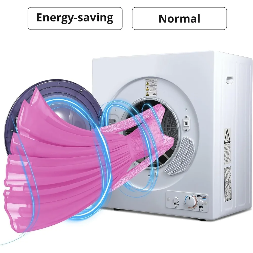 Compact Laundry Dryer 2 Temperatures 1400W,Compact Clothes Dryer Machine Up To 14.4 Lbs of Clothes