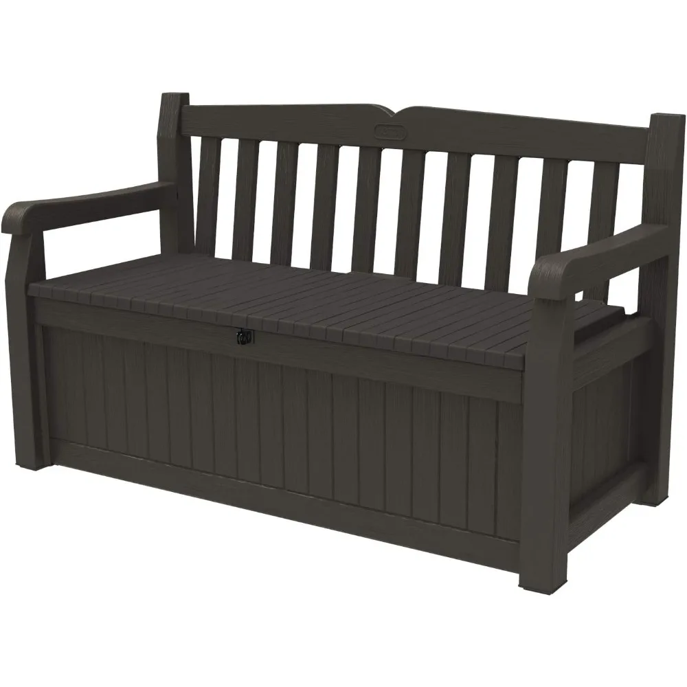 

70 Gallon Storage Bench Deck Box for Patio Furniture, Front Porch Decor and Outdoor Seating – Perfect to Store Gard