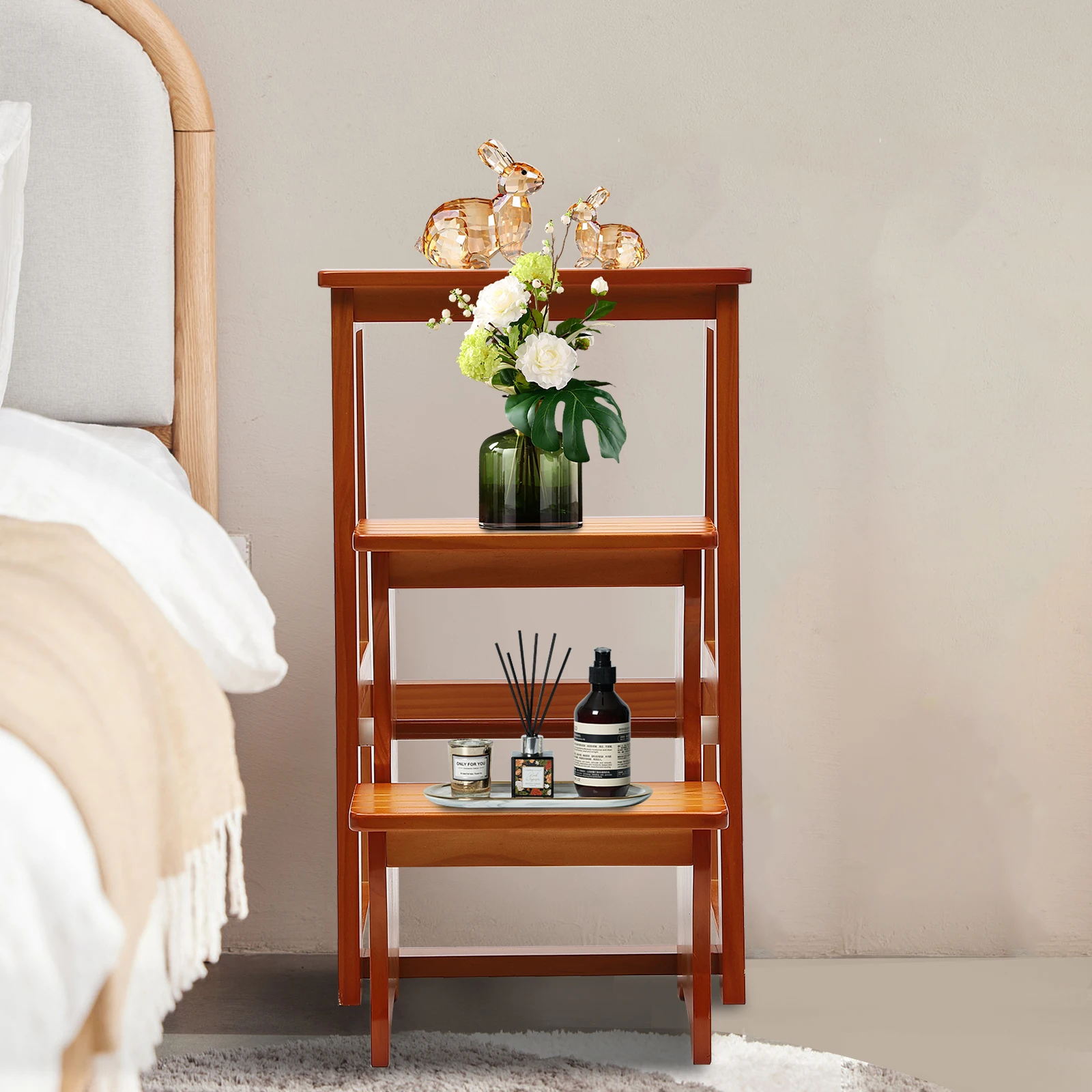 

Folding Library Ladder Chair, Lightweight Portable Multifunctional Step Stool, 3-Step Stool Stepladders Display Stand