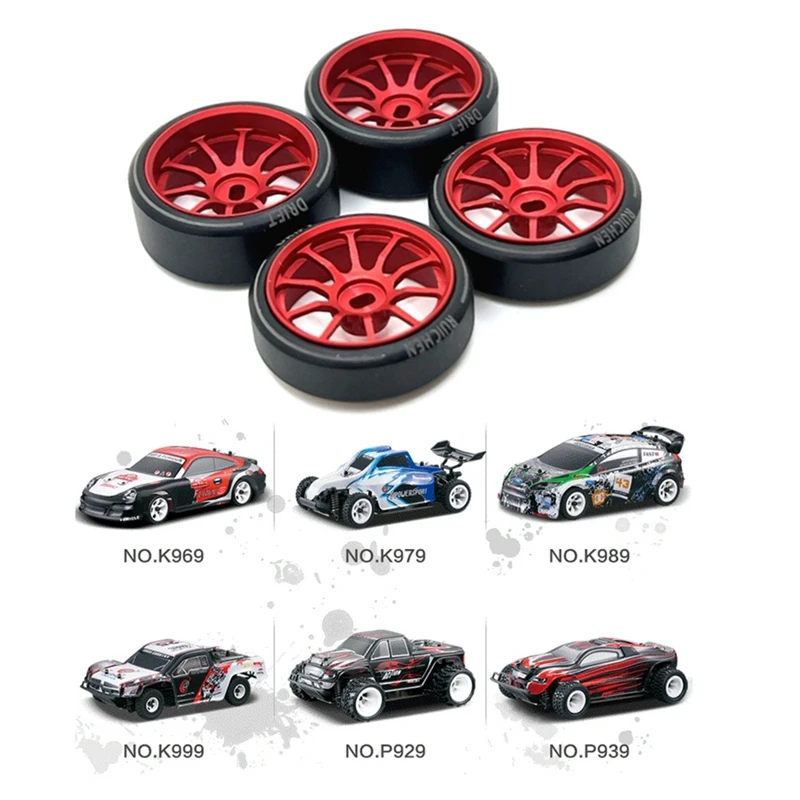 4 stuks hard plastic driftband band metalen velg voor Wltoys 284131   K969 K989 P929 Mini-Z 1/28 RC auto-upgrades onderdelen