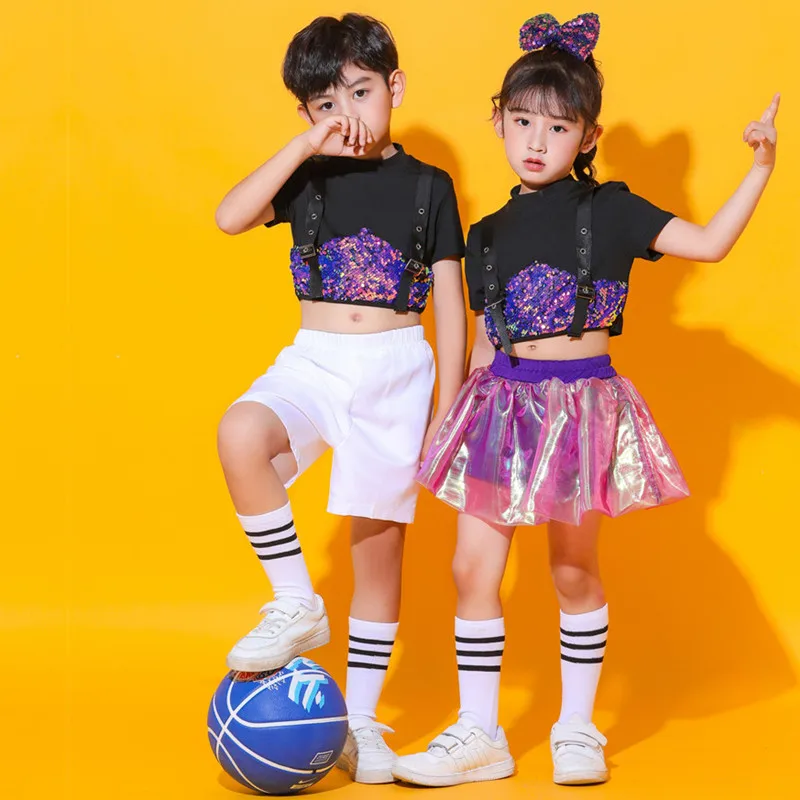 ملابس رقص الجاز فستان قاعة الرقص الهيب البوب الرقص الترتر الحديثة بنين بنات الشارع الشهير المرحلة وتتسابق أداء الجاز