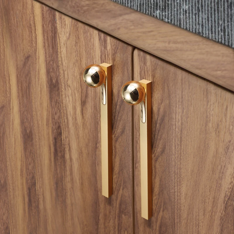 Modern Simple Light Luxury Wardrobe Door Pulls Gold Kitchen Cabinet Drawer Handles for Furniture Hardware