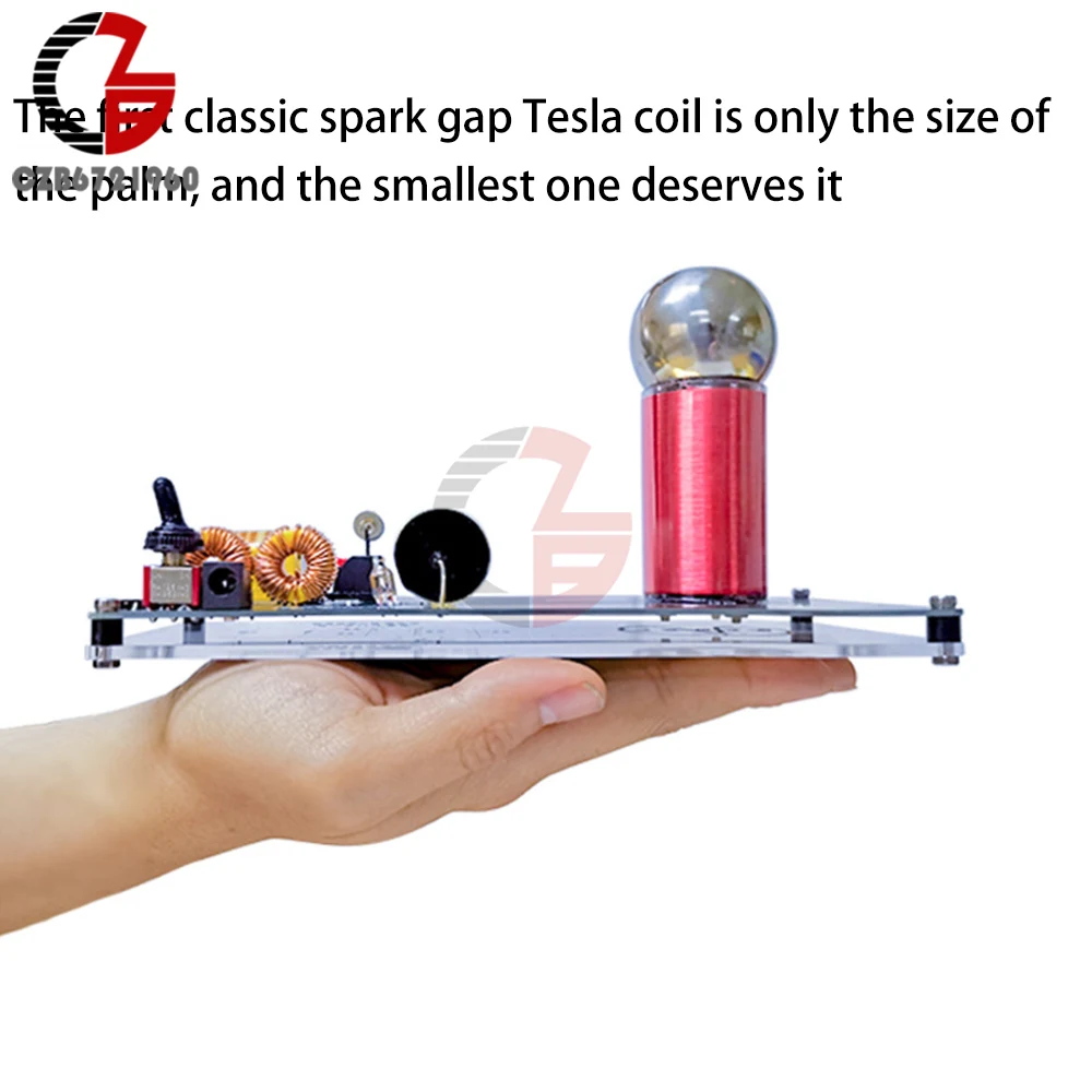 Imagem -02 - Touchable Tesla Bobina Faça Você Mesmo Kit Plasma Ball Spark Gap Arc Generator Ensino de Física Modelo Experimental Científico Adaptador de Alimentação 9v