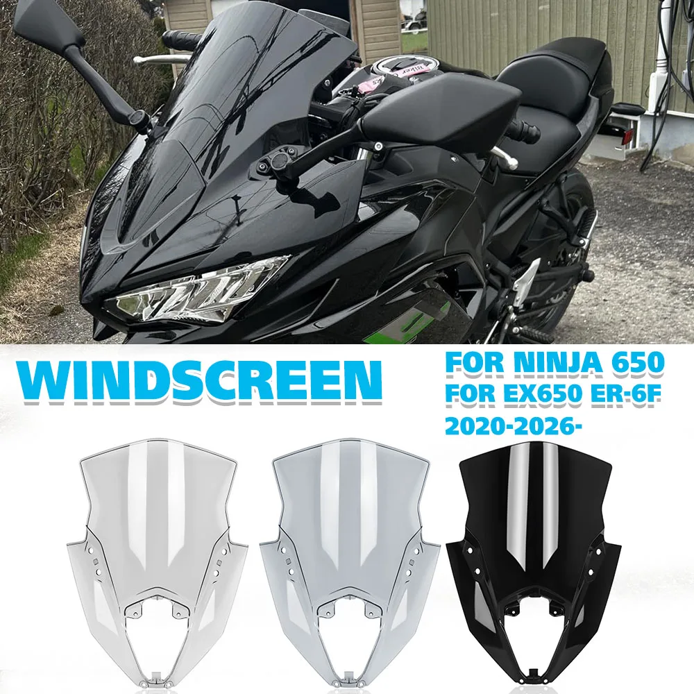 Für Kawasaki Ninja 650 EX650 ER-6F ER6F NINJA650 ER 6F 2020-2026 Motorrad Windschutzscheibe Visier Windschild Verkleidung Windabweiser