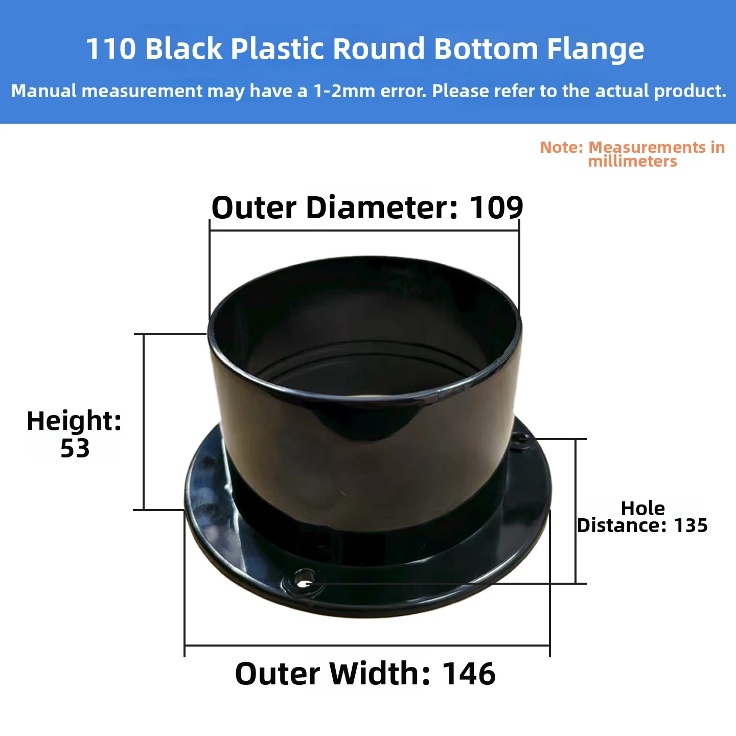 Fresh Air Adapter Plastic Flange Adapter For Indoor Air Quality Abs Material Construction Sturdy Wear Resistance