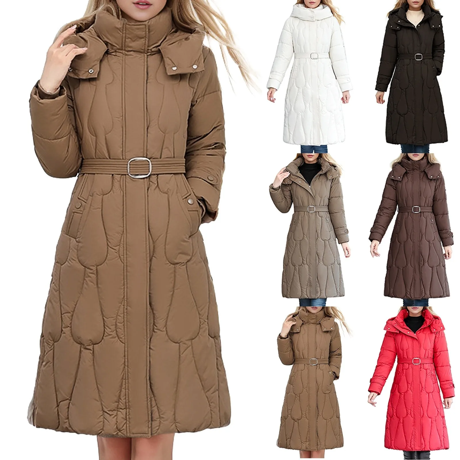 Extended Knee Length Cotton Jacket For Women 2024 Winter New Cotton Jacket Korean Version Loose And Thickened Overcoat