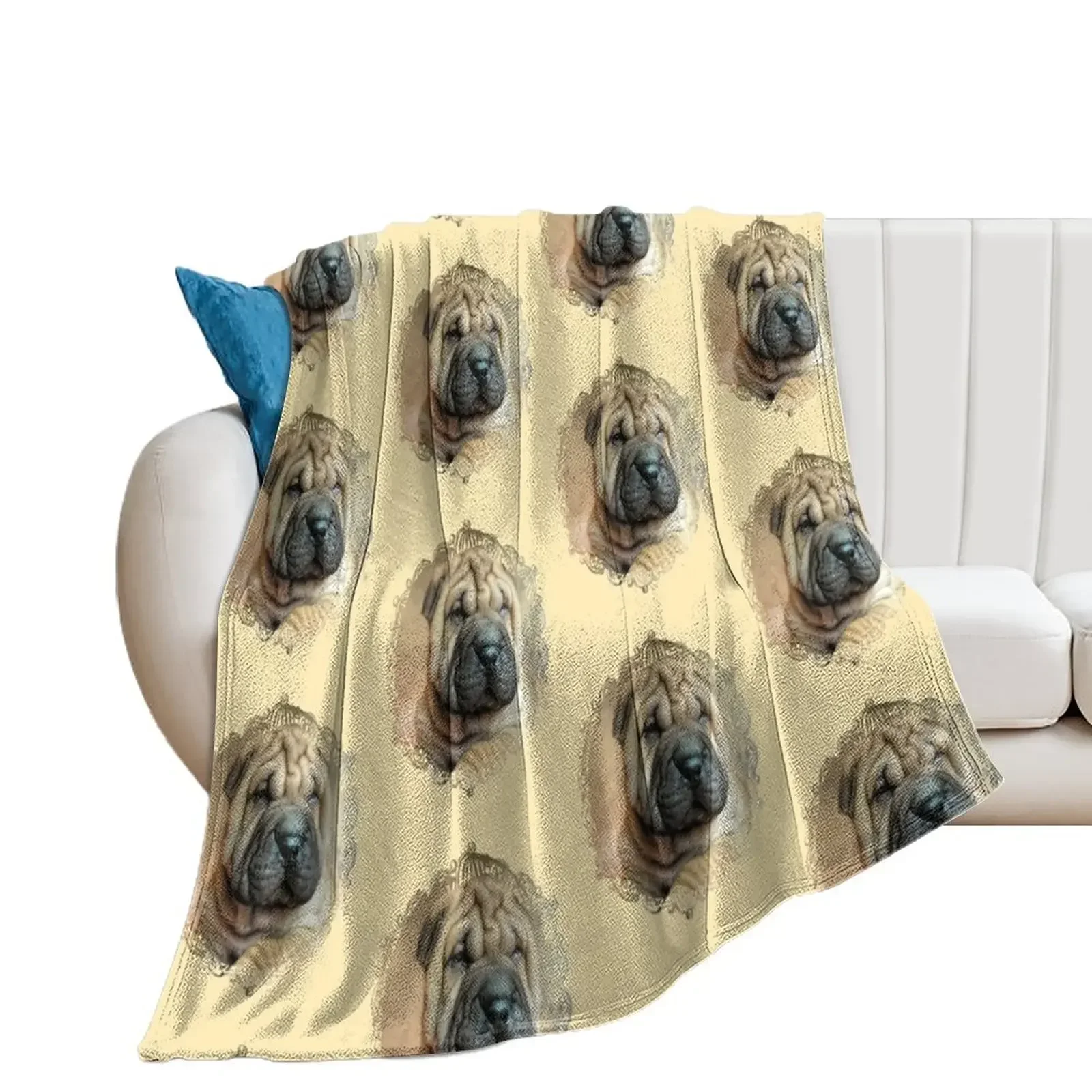 

Shar Pei Puppy Throw Blanket Bed Single Shaggy Blankets