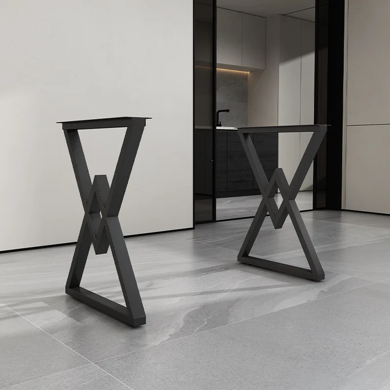 Light luxury solid wood bracket metal marble table legs large board table feet