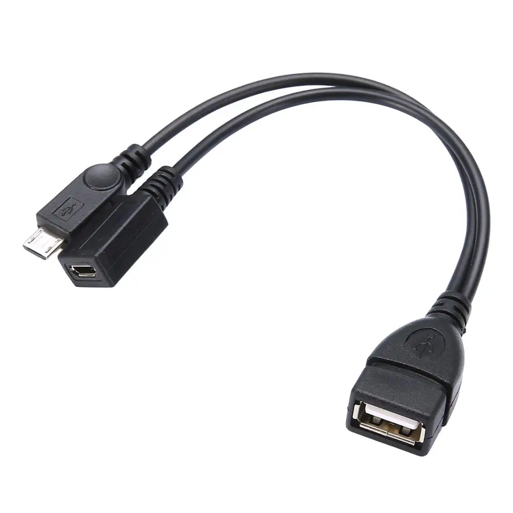 1 In 2 OTG Micro Usb Host Power Y Splitter Usb Adapter To Mirco 5 Pin Male Female Cable Durable Micro USB OTG Cable