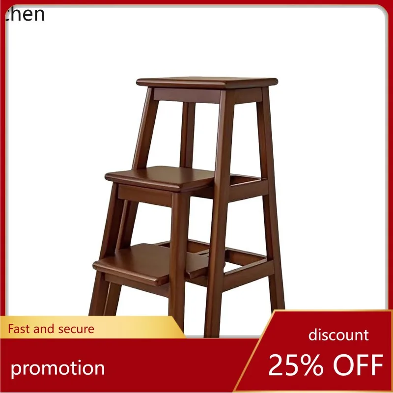 

YFY Solid Wood Ladder Stool Stool Dual-use Step Stacking Three-step Stand Thickened Stair Climbing