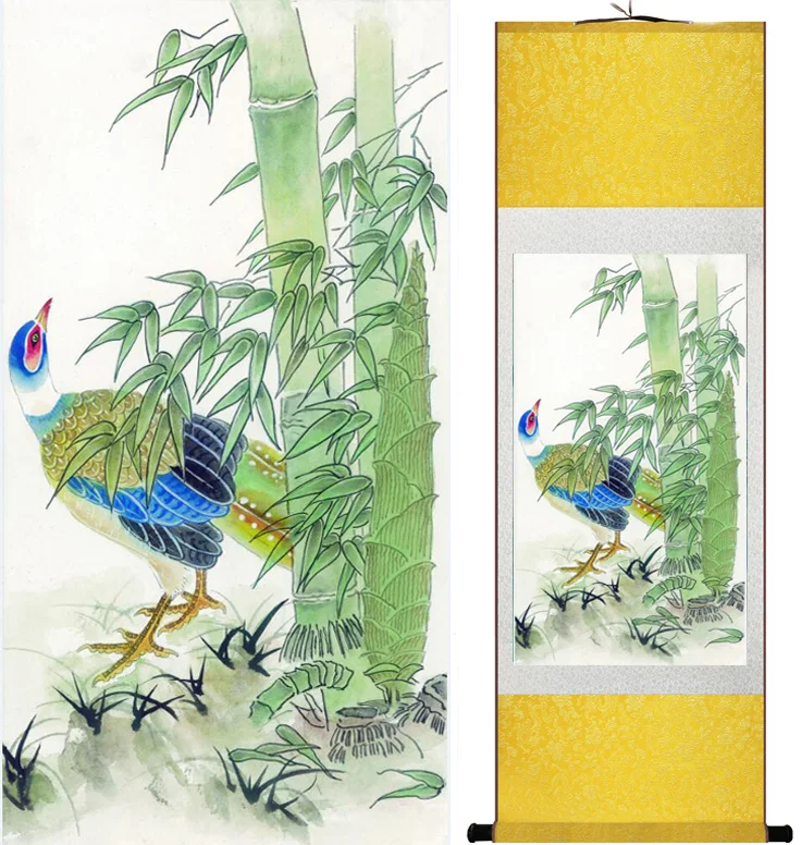 Traditional Birds and flower  Painting Home Office Decoration Chinese scroll painting  Spring  Ink  wash painting