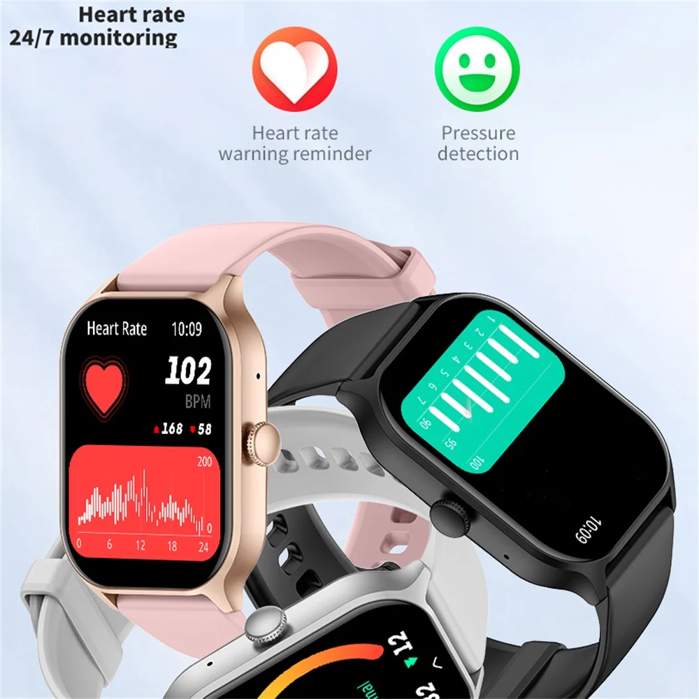 

Smart Watches Men Women 2.01" Sports Fitness Watch Blue Tooth Call Clock Heart Rate Health Waterproof Smartwatch 700Mah Gift
