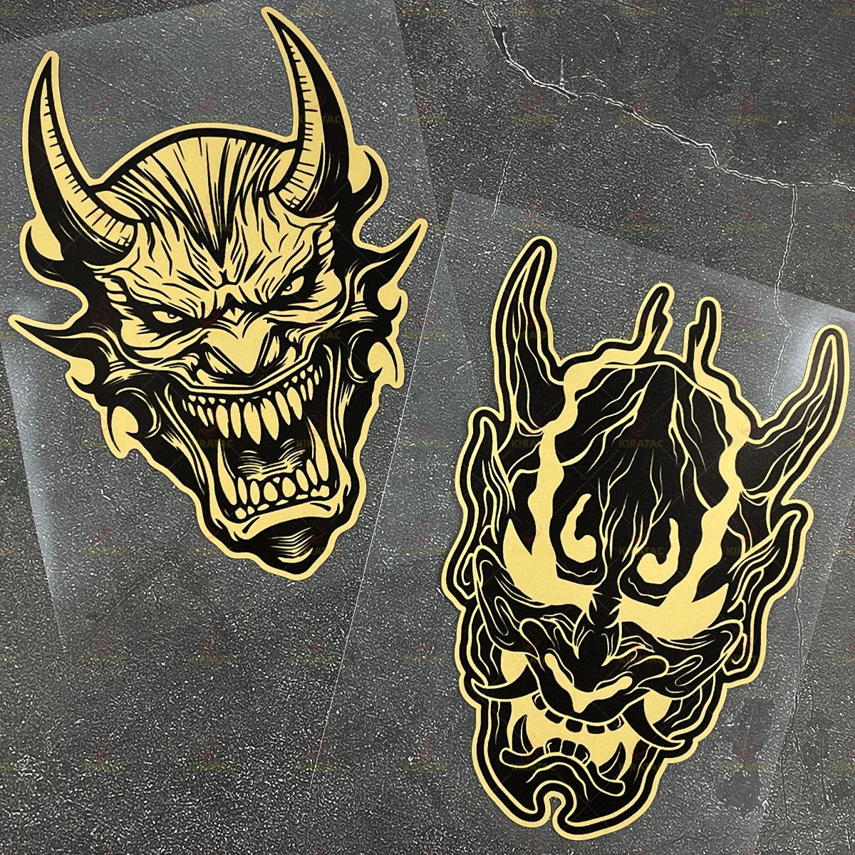 1pc Gold Motorcycle Demon Stickers Waterproof for Motorcycle Fairing Tail Box Car Window Scooter Body Universal Vinyl Decals