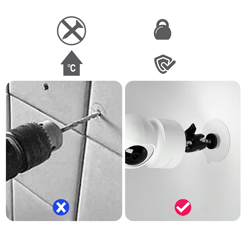 Stainless Steel No-Drill Adhesive Mount, M6 Screw Base With 1/4" Interface For Mobile Surveillance Camera Bracket Easy Install