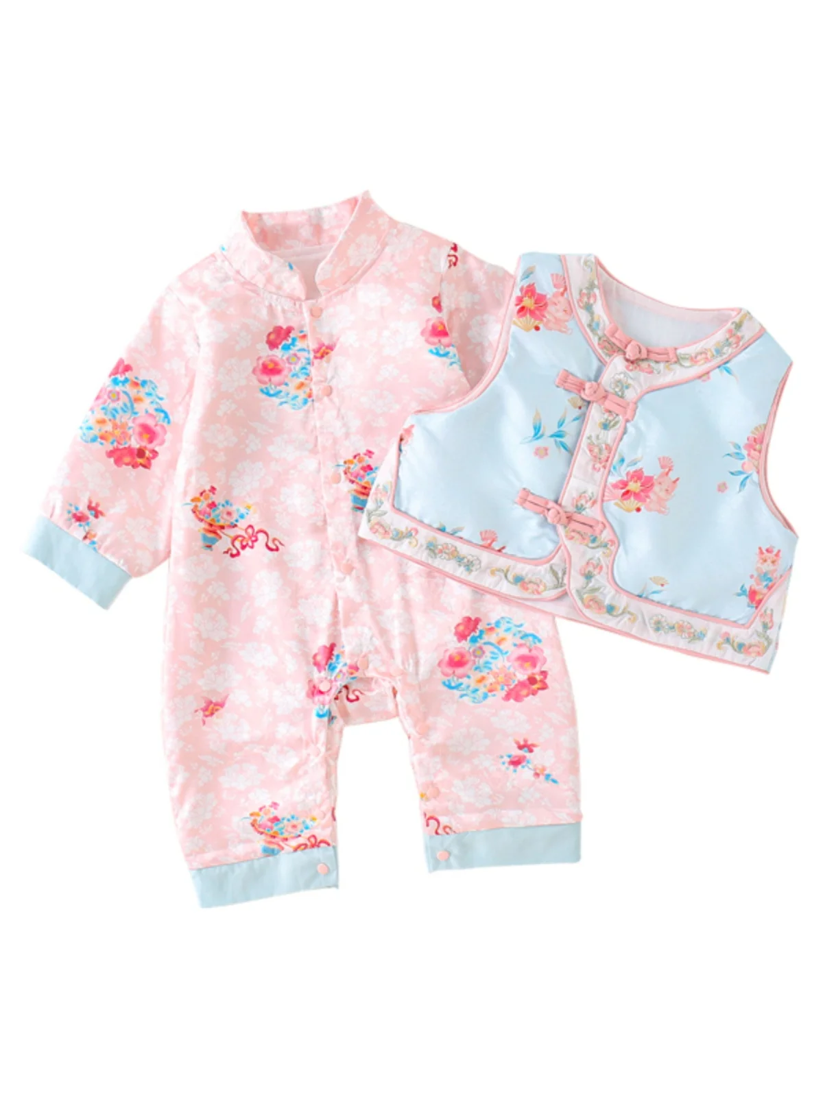 Abito Cinese Lungo per Bambina di Un Anno, Vestito per Compleanno, Pantaloni a Vita Alta, Moda Primaverile per il Lavoro