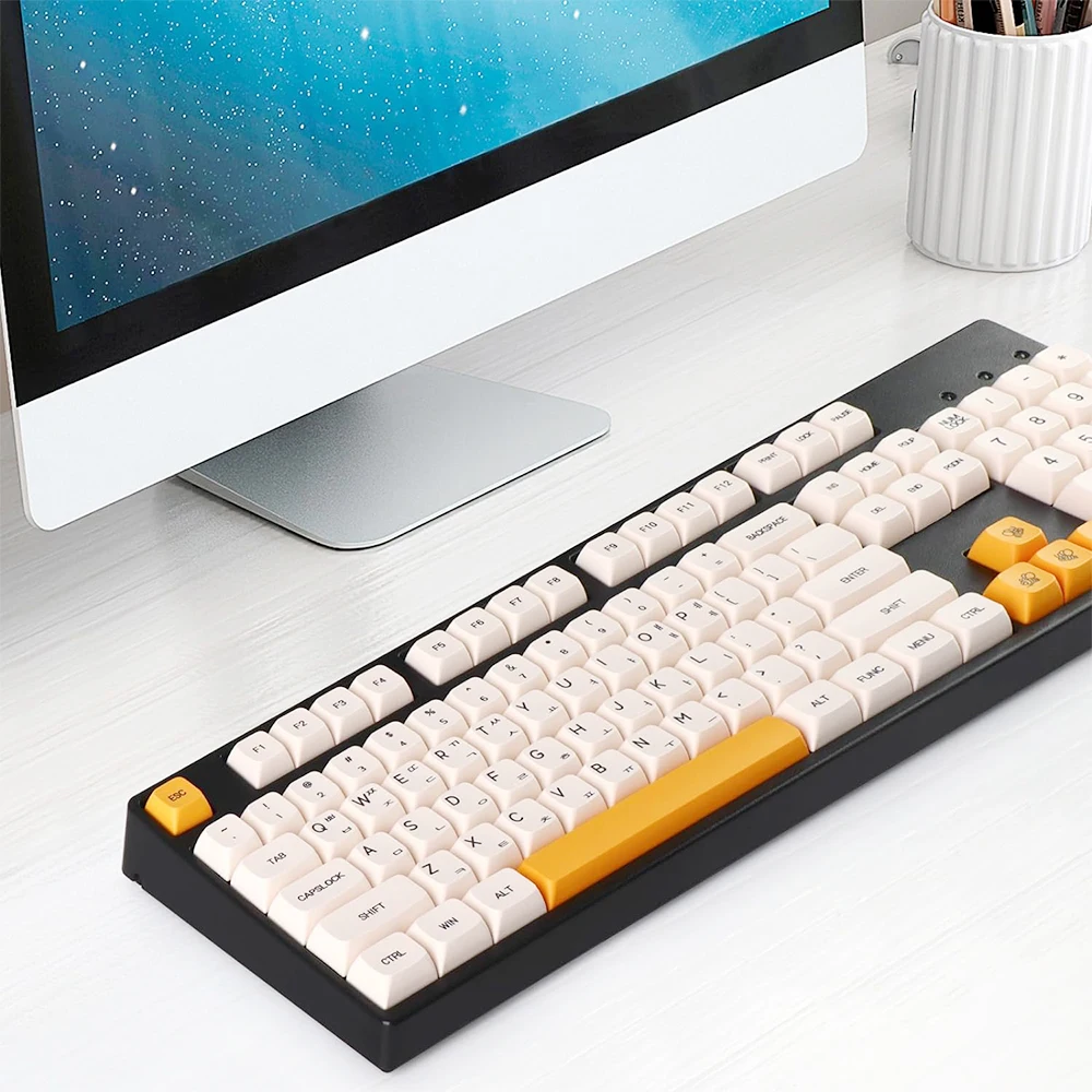 PBT Keycaps 140 Keys XDA Profile Thermal Sublimation Process Custom Keycaps For Cherry/Gateron MX Switch(Honey Milk Theme)