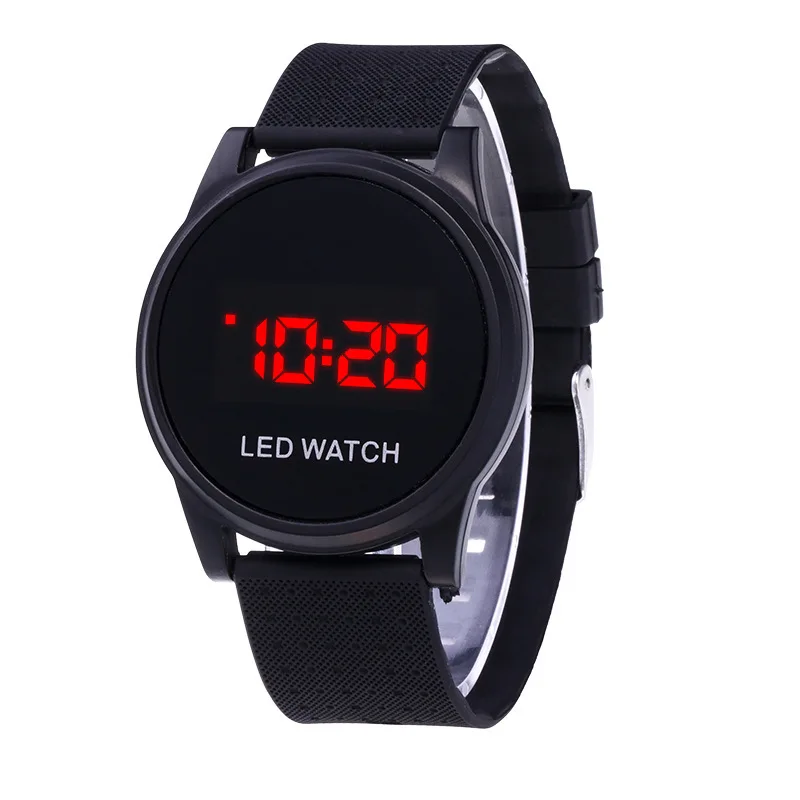 Products in Stock New Ultra-ThinLEDRound Sunglasses Fashion Wrist Strap Electronic Watch without Couple