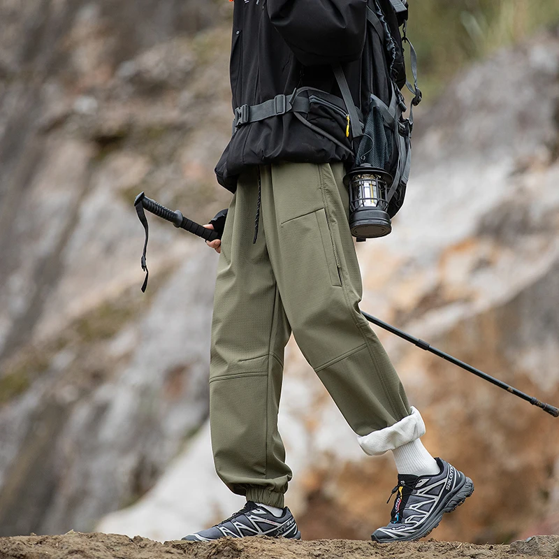 

Men's Fashionable Trendy Outdoor Mountain Climbing Paratrooper Fleece Pants Waterproof Casual Functional Straight-Leg Workwea