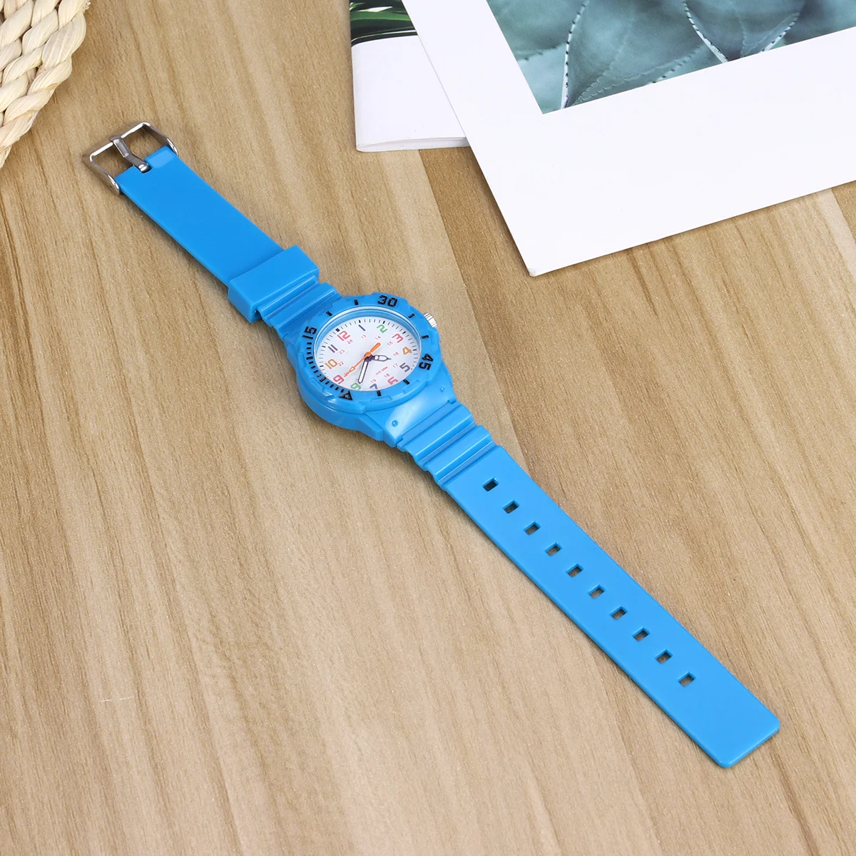 Adjustable Kids Wristwatch Waterproof Up to 50M Comfortable Quartz Timepiece for Boys Girls Outdoor Daily Wear Sky-Blue