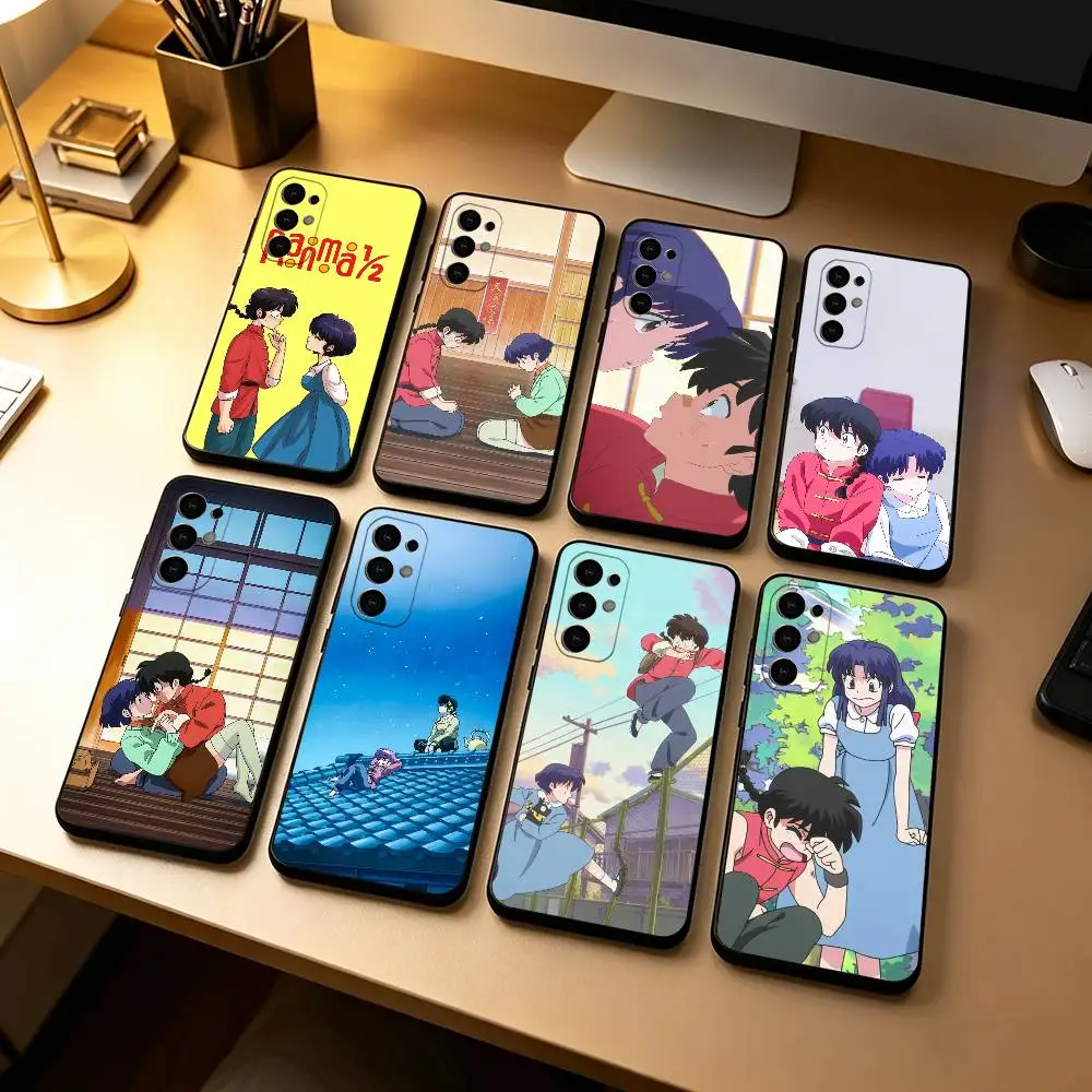 Funda de Silicona Negra para Teléfono con Diseño de Manga Comics Saotome Akane Ranma, Compatible con Samsung S25, S24, S21, S22, S23, S30, Ultra, S20, Plus, Fe, Lite