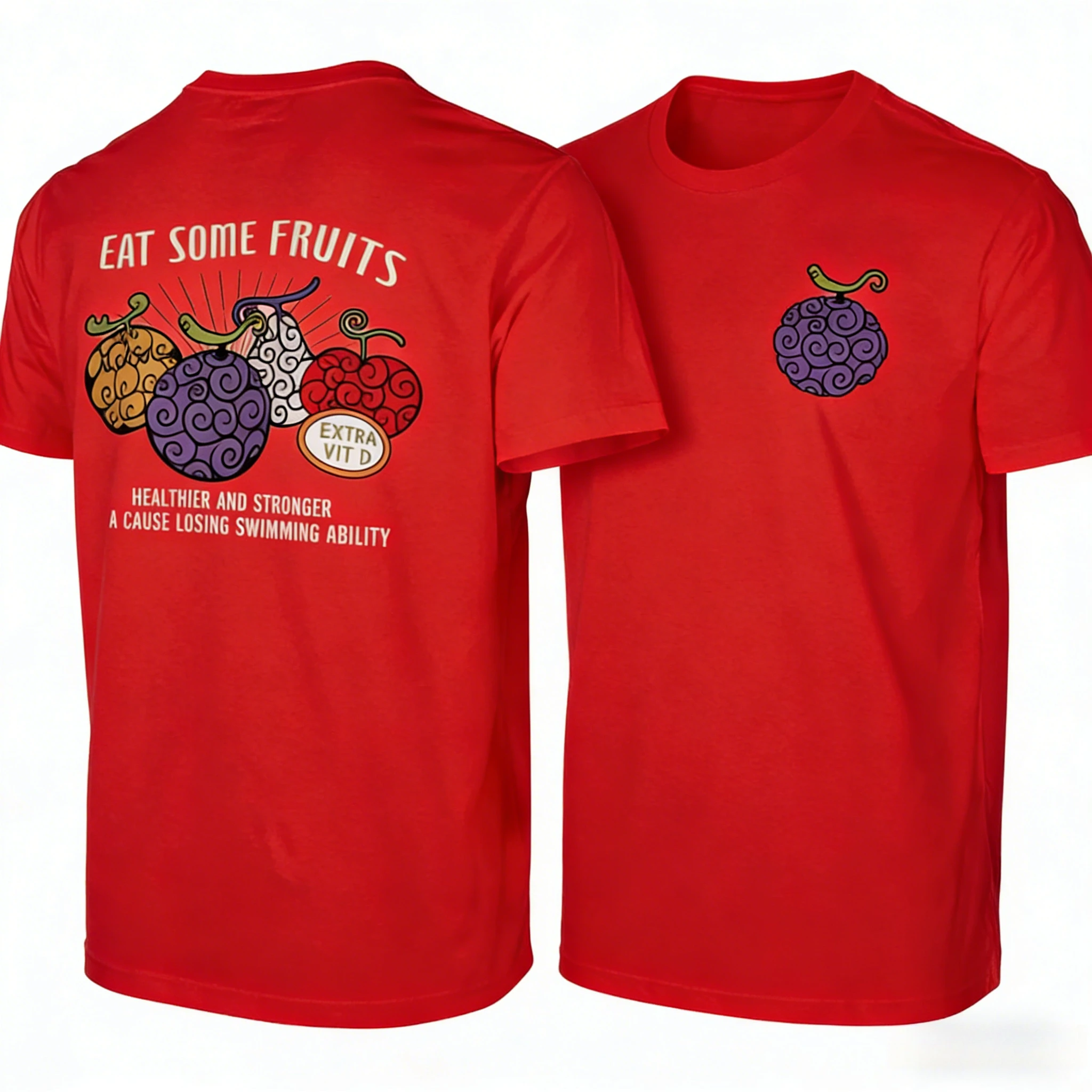 المتضخم خمر قطعة واحدة الشيطان الفاكهة الرجال والنساء 2026 جديد أنيمي مزدوجة الوجهين مطبوعة الأسرة الأمريكية قصيرة الأكمام تي شيرت #5