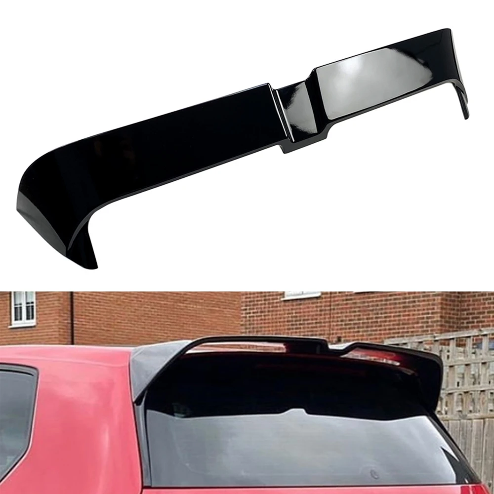 Car Tail Rear Spoiler Roof Wing Lip Gate Trunk Window Trim Glossy Black For Volkswagen VW Golf 7 7.5 R RGTI 2014-2020